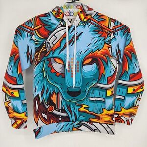Into The AM Hoodie Mens Extra Large Sweatshirt Anime Wolf All Over Print Graphic